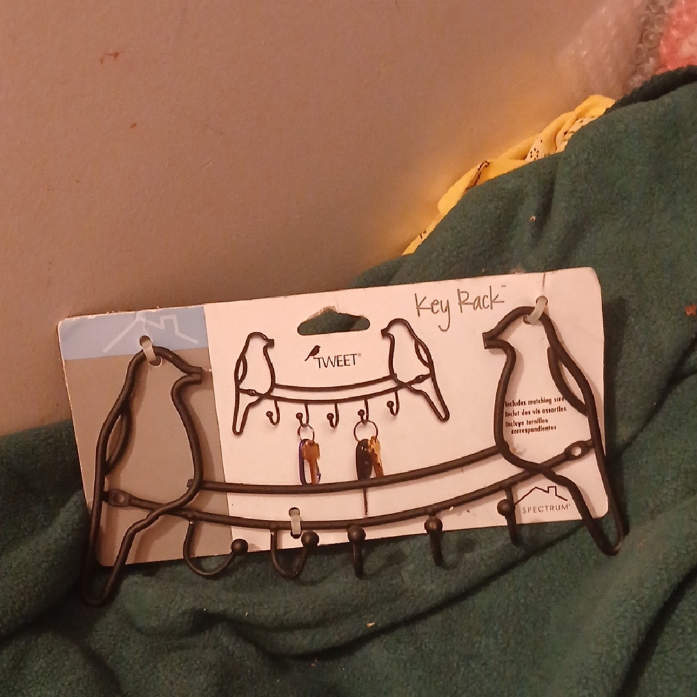 Black Primitive Sketch Art Key rack with hardware included